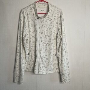 ZYIA Form Zipper Jacket Women's Size XXXL Mock Neck Long Sleeve Athleisure Cream